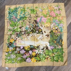 Gucci Vintage “Flora Fauna” Silk Scarf